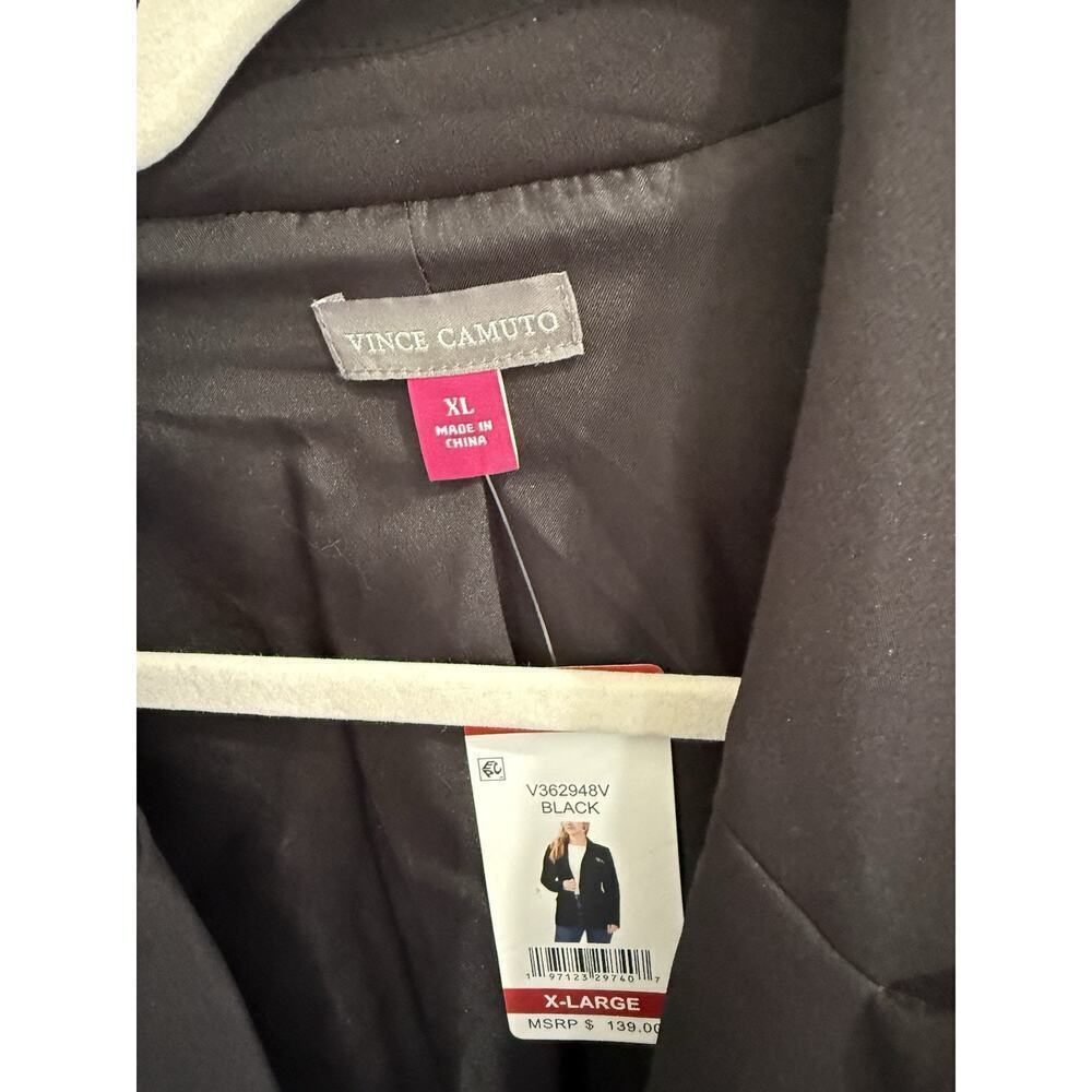 Vince Camuto Blazer‎ Women's XL Black Fully Lined Peak Lapel Suit Jacket NEW - Picture 2 of 6